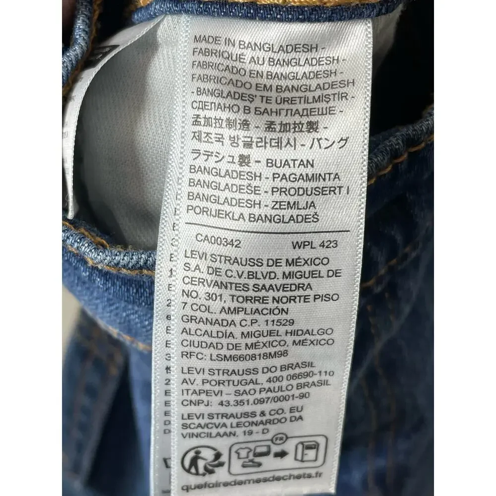Levi's 511 Slim Fit Mens Jeans Size 30X32 Blue Whiskering